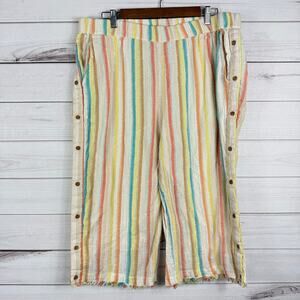 For The‎ Republic Striped Wide Leg Cropped Pants Summer Womens Sz 1X